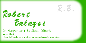 robert balazsi business card